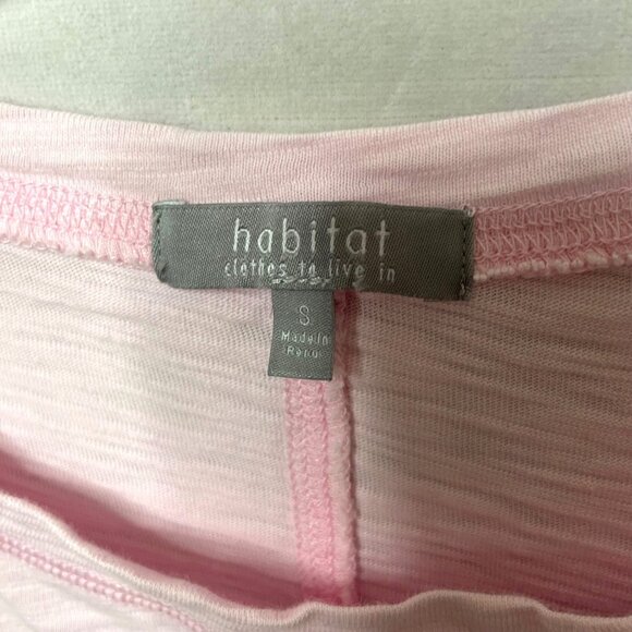 Habitat Pink Slub Cotton Blouse Oversized Top Womens Small Relaxed Patch Pockets - Picture 3 of 7